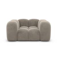 Cotton fauteuil 1 place en velours beige foncé