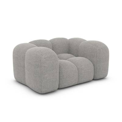 Cotton fauteuil 1 place en tissu texturé gris clair