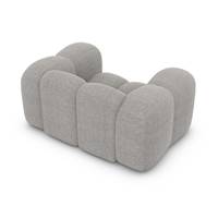 Cotton fauteuil 1 place en tissu texturé gris clair