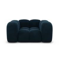 Cotton fauteuil 1 place en velours bleu pétrole