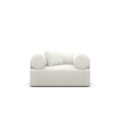 Anicipri fauteuil en tissu bouclé blanc