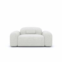 Buccana fauteuil en tissu bouclé blanc