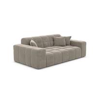 Lodce canapé 2 places en velours beige foncé