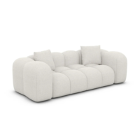 Cotton canapé 2 places en tissu texturé blanc