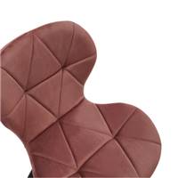 Elovare lot de 4 chaises velours matelassé gris clair et foncé, rose, beige