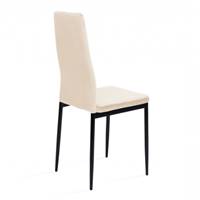 Beata chaise en velours crème dossier haut