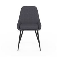 Annah chaise en tissu gris foncé et pieds noirs