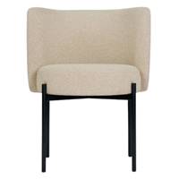 Gilo chaise en tissu beige sésame et métal noir