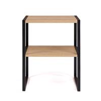 Misou lot de 2 tables de chevet bois et noir 2 plateaux