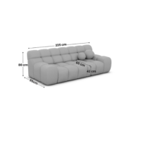Boon canapé 3 places en tissu texturé beige