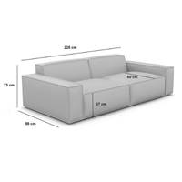 Stacele canapé 3 places en velours beige foncé