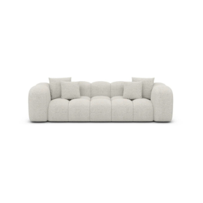 Cotton canapé 3 places en tissu bouclé blanc