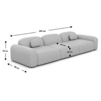 Buccana canapé 4 places en tissu bouclé blanc