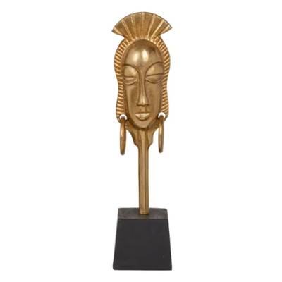 Nubia figurine décorative africaine aluminium doré et noir