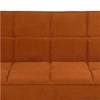 Alex Canapé-lit convertible en tissu orange terracotta et bois