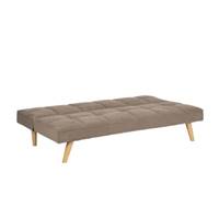 Canapé-lit convertible en tissu beige foncé et bois