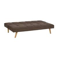 Alex Canapé-lit convertible en tissu taupe et bois