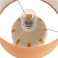 Suria lampe de table en céramique blanc et orange petit abat-jour tissu H48cm