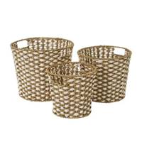 Country lot de 3 paniers en fibres naturelles tressées