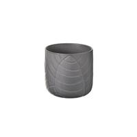 Terra cache-pot gris feuille H12,8