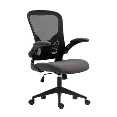 Marcos chaise de bureau en tissu gris et noir réglable à roulettes