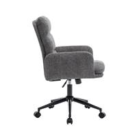 Aimé chaise de bureau en tissu gris foncé rembourré réglable à roulettes