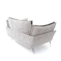 Laura fauteuil en velours sable et noir pieds argentés