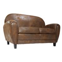 Westfild canapé 2 places en tissu microfibre marron vieilli