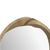 Marley miroir rond en bois de suar ondulé