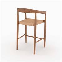 Breda chaise ilot central en cordage tressé naturel et bois de teck H66