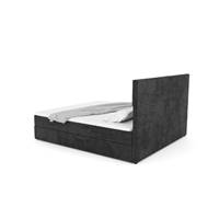 Paollo lit boxspring 160x200 avec rangement en velours noir avec surmatelas