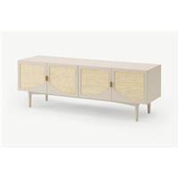Emmi grand meuble TV cru chaud et rotin