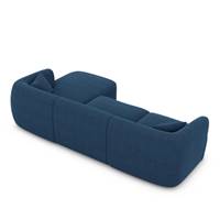 Gankeri canapé d'angle droit en tissu texturé bleu