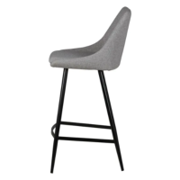 Bari chaise ilôt central tissu gris clair H67