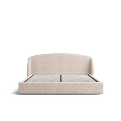 Vari lit 180x200 avec rangement en tissu texturé beige