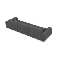 Lodce canapé 4 places en tissu texturé gris anthracite