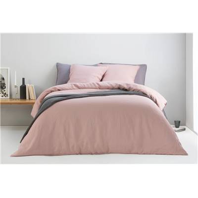 Brisa linge de lit lin rose poudré, 225x220