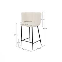 Lisboa chaise de bar en tissu bouclé beige H67