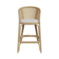Raysa chaise ilot central en rotin et tissu crème H72