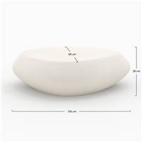 Tocoa table basse ovale blanche en béton