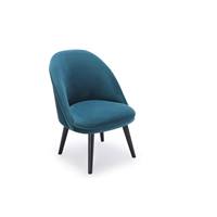 Bill chaise velours bleu pétrole et bois noir