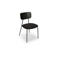 Portimo chaise velours côtelé noir charbon