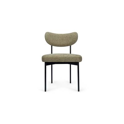 Kate chaise en tweed vert et métal noir