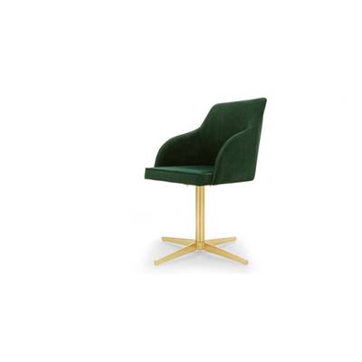 Keira chaise de bureau vert sapin et laiton