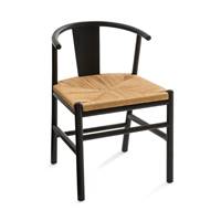 Mahoa chaise en bouleau noire et corde de papier tressée