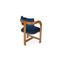 Many chaise bois de chêne et bleu nuit