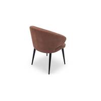 Bonse chaise velours terra di mattone et métal noir