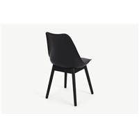 Thelma chaise bois de chêne noir et plastique gris