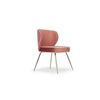 Valo chaise velours rose et métal laiton