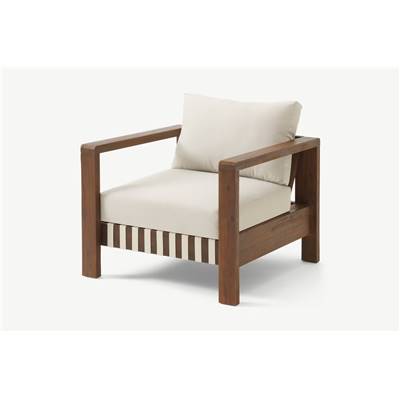 Zambra fauteuil de jardin acacia foncé et blanc naturel